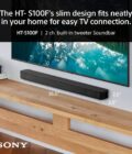 Sony S100F 2.0ch Soundbar met basreflexluidspreker, geïntegreerde tweeter en Bluetooth, (HTS100F), eenvoudige installatie, compact, voor thuisgebruik met helder geluid zwart
